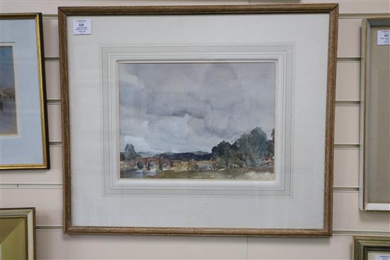 § Sir William Russell Flint (1880-1969) The Bridge at Bodiam Castle 10.5 x 14in.